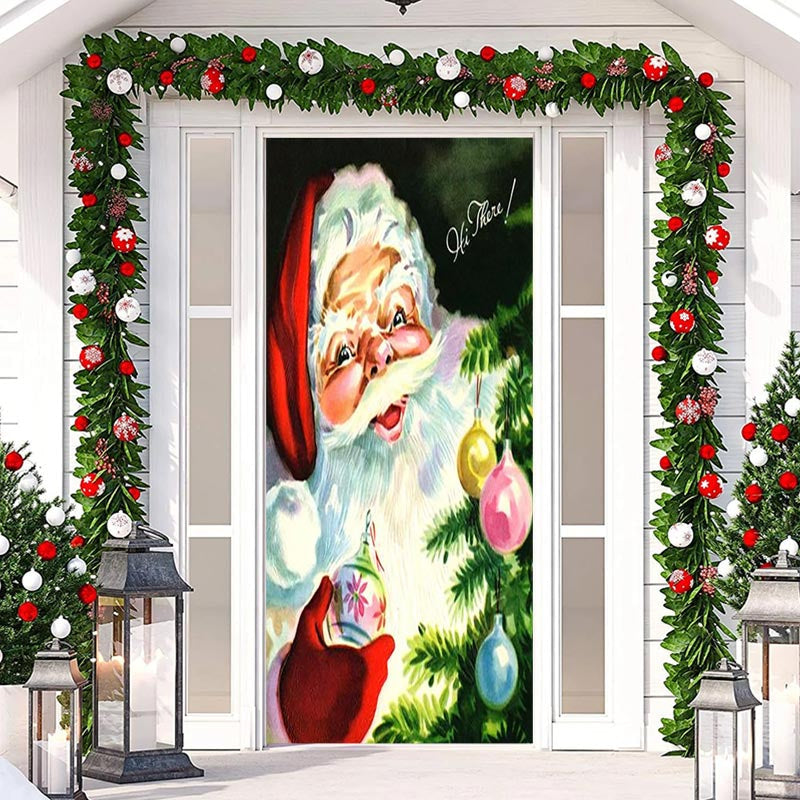 Aperturee - Deep Green Santa Claus Warm Christmas Door Cover