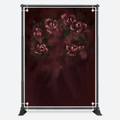 Aperturee - Deep Red Floral Simple Photograph Floral Backdrop