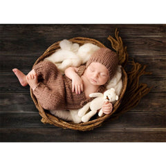 Aperturee - Deep Wooden Texture Baby Photography Rubber Floor Mat