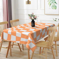 Aperturee - Deformed Yellow White Plaid Rectangle Tablecloth