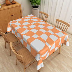 Aperturee - Deformed Yellow White Plaid Rectangle Tablecloth