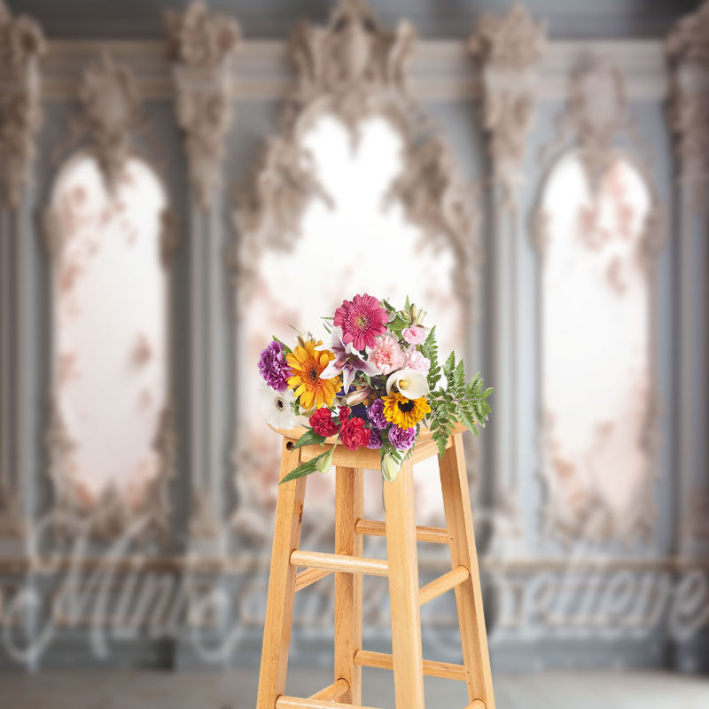 Aperturee - Delicate Relief Wall Pink Abstract Painting Backdrop