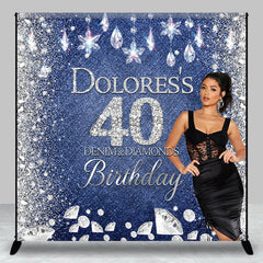 Aperturee - Denim Sparkle Diamonds Custom 40th Birthday Backdrop