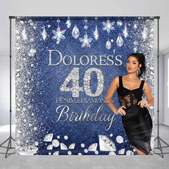 Aperturee - Denim Sparkle Diamonds Custom 40th Birthday Backdrop