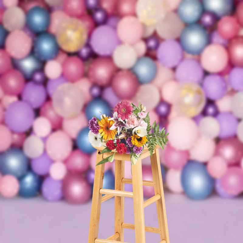 Aperturee - Dense Colorful Balloon Birthday Cake Smash Backdrop