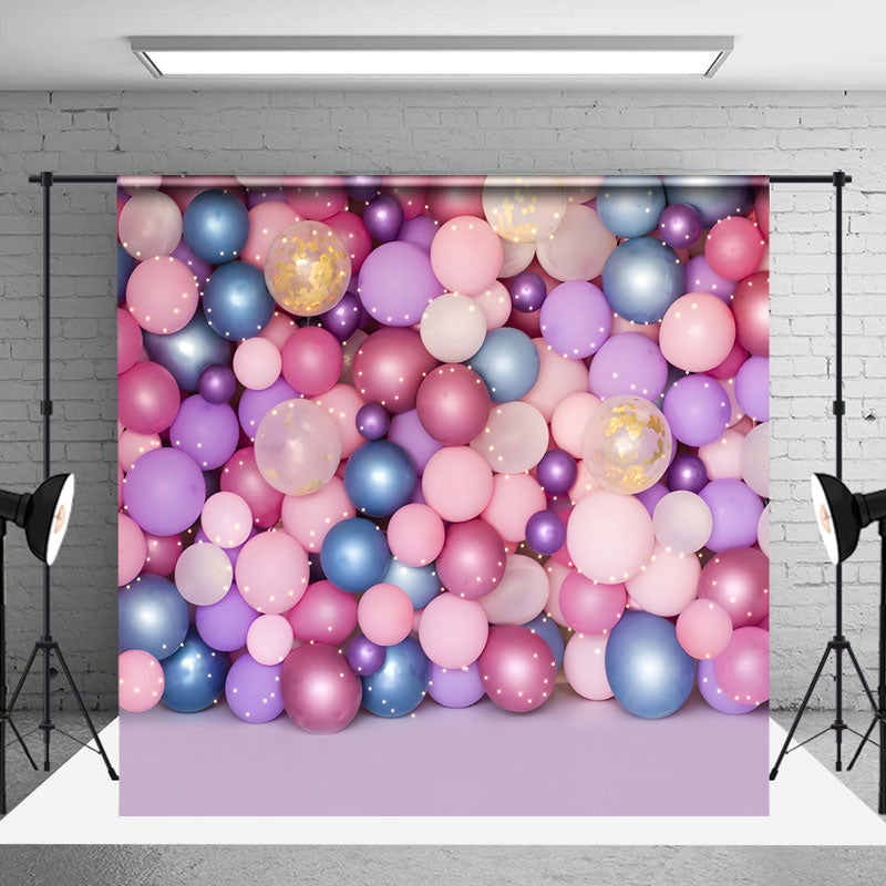 Aperturee - Dense Colorful Balloon Birthday Cake Smash Backdrop