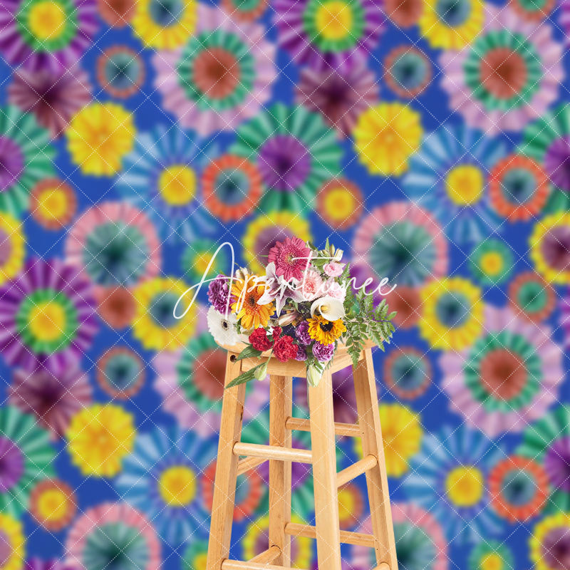 Aperturee - Dense Colorful Floral Patterns Dance Party Backdrop