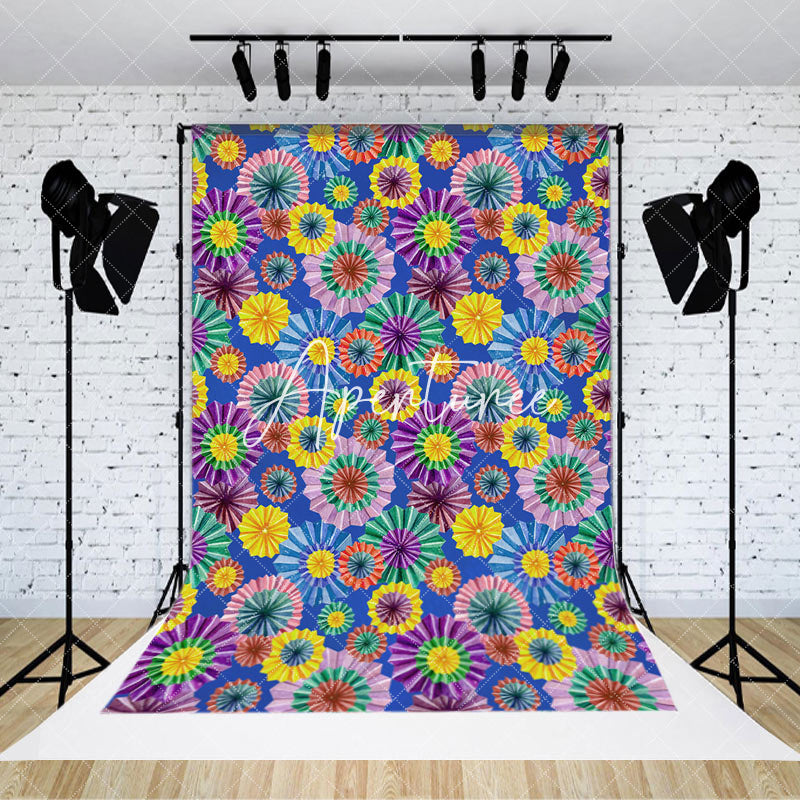 Aperturee - Dense Colorful Floral Patterns Dance Party Backdrop