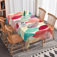 Aperturee - Dense Colorful Leaves Prints Rectangle Tablecloth