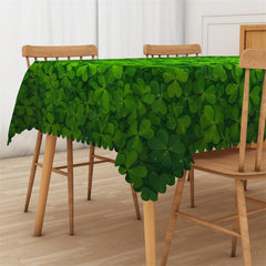 Aperturee - Dense Fresh Green Clover Spring Rectangle Tablecloth