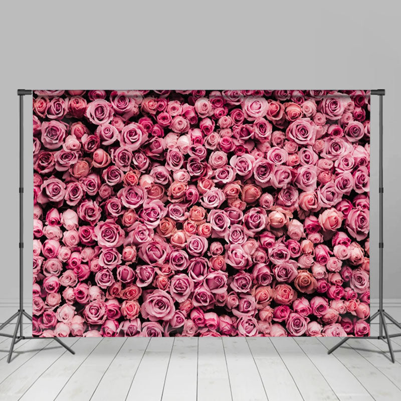 Aperturee - Dense Pink Flowers Photo Valentines Day Backdrop