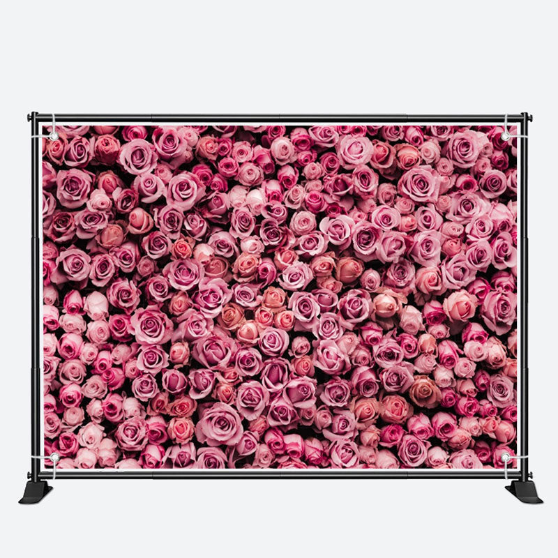 Aperturee - Dense Pink Flowers Photo Valentines Day Backdrop