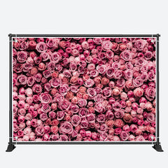 Aperturee - Dense Pink Flowers Photo Valentines Day Backdrop