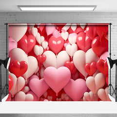 Aperturee - Dense Red Pink Heart Balloon Valentines Day Backdrop