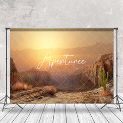 Aperturee - Desert Canyon Sunset Foggy Natural Scenery Backdrop