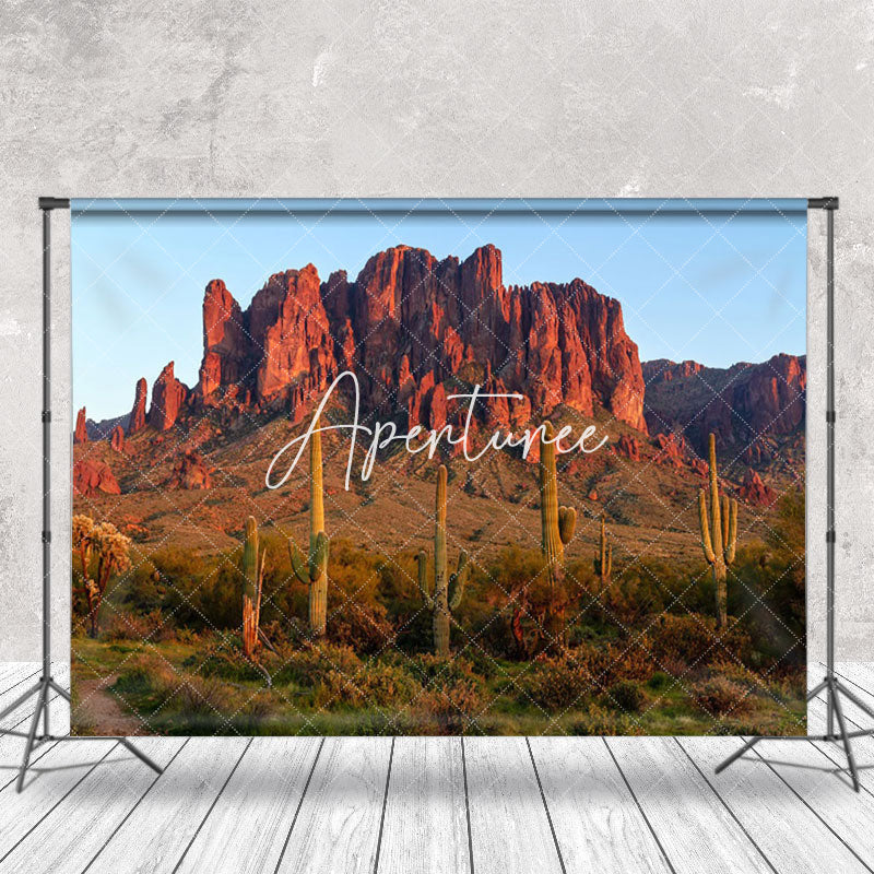 Aperturee - Desert Mountains Cactus Natural Scenery Backdrop