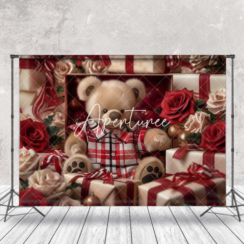 Aperturee - Detailed Teddy Bear Roses Gifts Photoshoot Backdrop