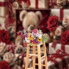 Aperturee - Detailed Teddy Bear Roses Gifts Photoshoot Backdrop