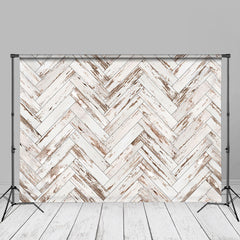 Aperturee - Diagonal Stripes Retro White Wood Portrait Backdrop