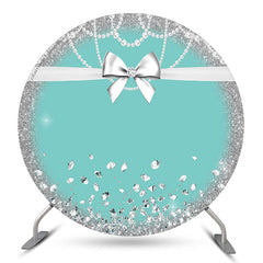 Aperturee Diamond Bowknot Pearl Green Blue Birthday Backdrop