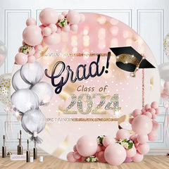 Aperturee - Diamond Glitter Pink Bokeh Circle 2024 Grad Backdrop