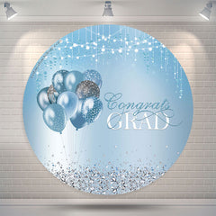 Aperturee Diamond Sparkling Blue Circle Backdrop For Graduation