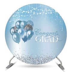 Aperturee Diamond Sparkling Blue Circle Backdrop For Graduation