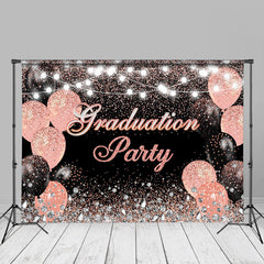 Aperturee - Diamonds Balloons Sparkling Black Grad Photo Backdrop