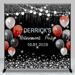 Aperturee - Diamonds Silver Sparkling Cutsom Retirement Backdrop