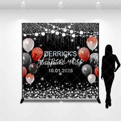 Aperturee - Diamonds Silver Sparkling Cutsom Retirement Backdrop