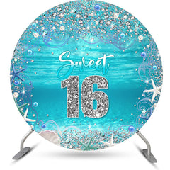 Aperturee - Diamonds Underwater Round Sweet 16 Birthday Backdrop