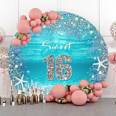 Aperturee - Diamonds Underwater Round Sweet 16 Birthday Backdrop