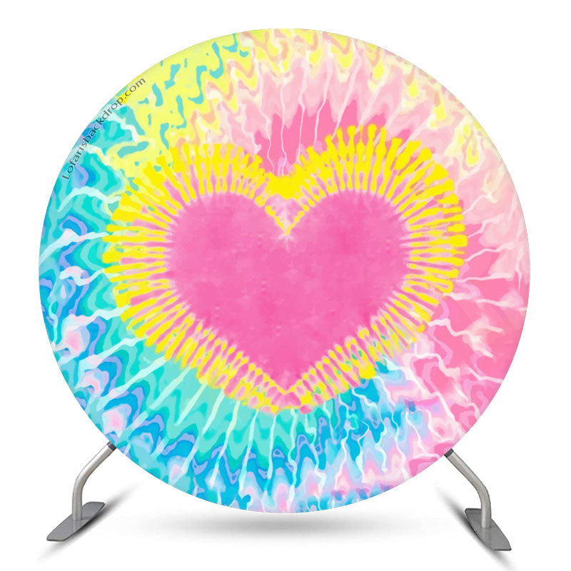 Aperturee - Different Graffiti Colorful Heart Round Backdrop Kit