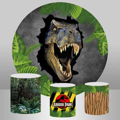 Aperturee Dinosaur Jungle Round Birthday Backdrop Kit For Kids