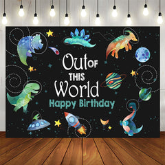 Aperturee - Dinosaur Space Out Of This World Birthday Backdrop