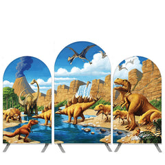 Aperturee Dinosaur Theme Blue Sky Arch Backdrop Kit Banner