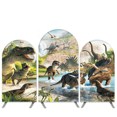 Aperturee Dinosaur Theme Fall Arch Backdrop Kit for Birthday