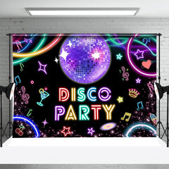 Aperturee - Disco Ball Neon Light Music Note Backdrop For Dance