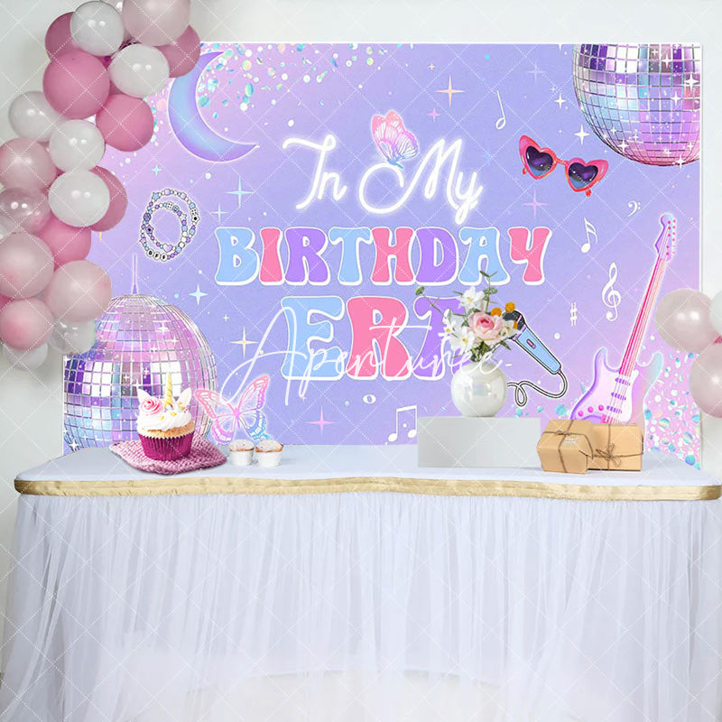 Aperturee - Disco Dance Ball Sparkling Guitar Birthday Backdrop