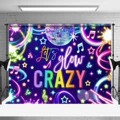 Aperturee - Disco Lets Glow Crazy Neon Light Dance Party Backdrop