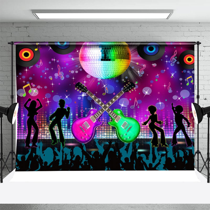 Aperturee - Disco Sequin Ball Music Bokeh Guitar Dance Backdrop