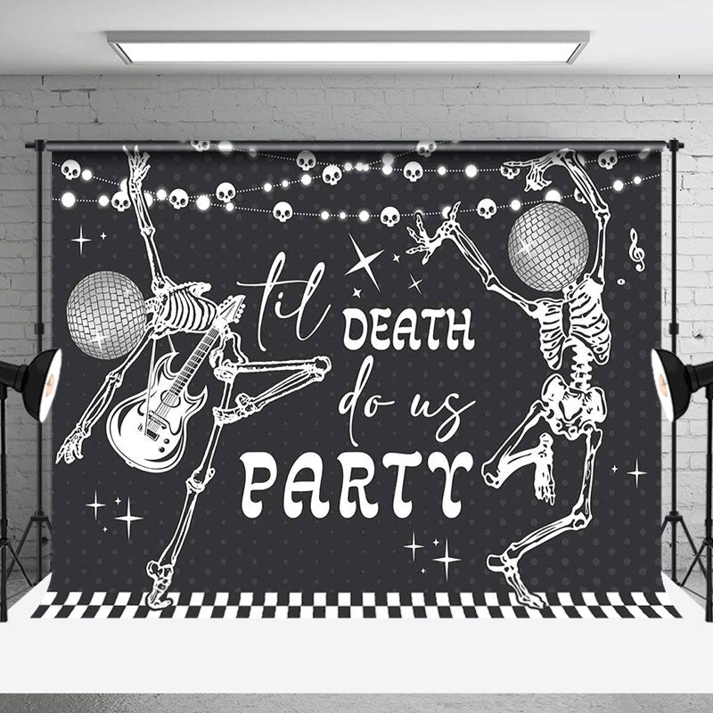 Aperturee - Disco Skeleton Till Death Do Us Part Wedding Backdrop