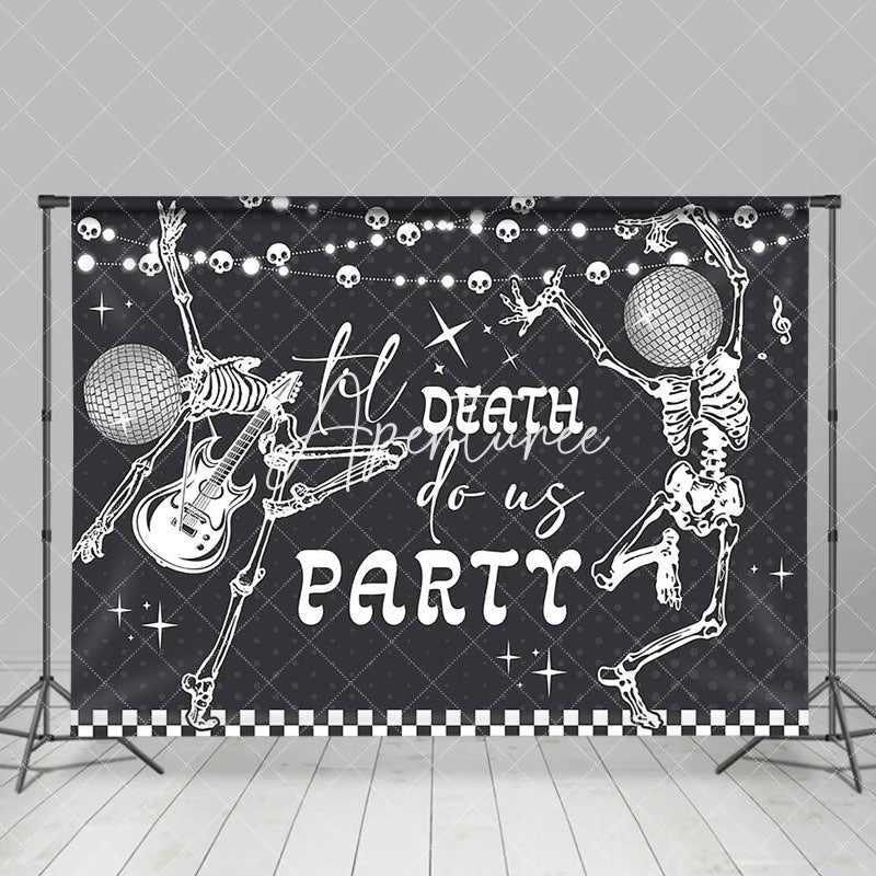 Aperturee - Disco Skeleton Till Death Do Us Part Wedding Backdrop