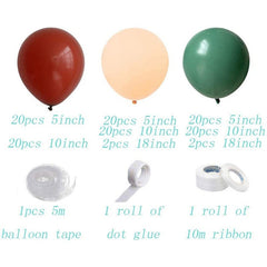 Aperturee DIY Green 127 Pack Balloon Arch Kit | Party Decorations - Beige | Red