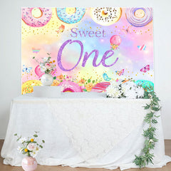 Aperturee - Donut Candy Floral Butterfly 1st Birthday Backdrop