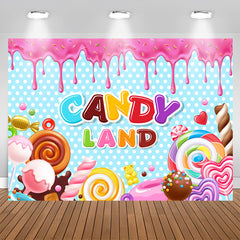 Aperturee - Dots Iridescent Candy Land Party Backdrop For Girl