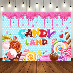 Aperturee - Dots Iridescent Candy Land Party Backdrop For Girl