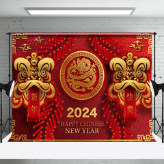 Aperturee - Dragon Red 2024 Happy Chinese New Year Backdrop