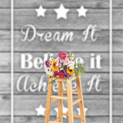 Aperturee - Dream It Believe It Achieve It Stars Wooden Backdrop