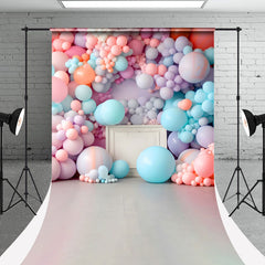 Aperturee - Dreamlike Colorful Balloon Sweep Cake Smash Backdrop